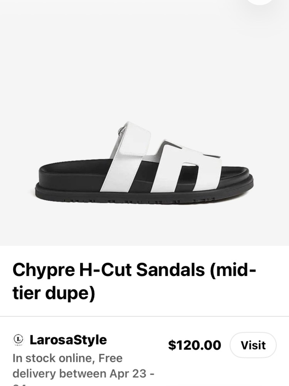 H-Cut-Out Designer Chypre-Style (Hermes) Slides Sandals Women’s 9/10 - Picture 5 of 11